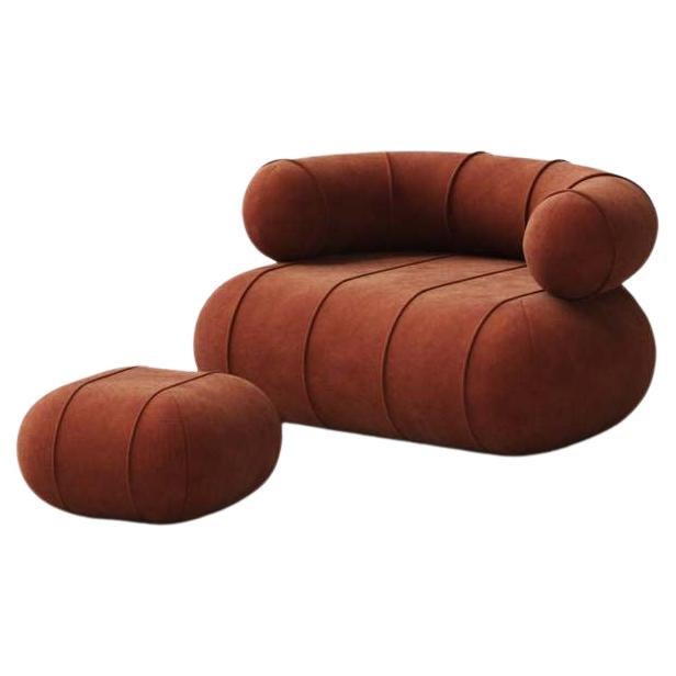 Collectional Contemporary Slinky Armchair - Rust Velvet