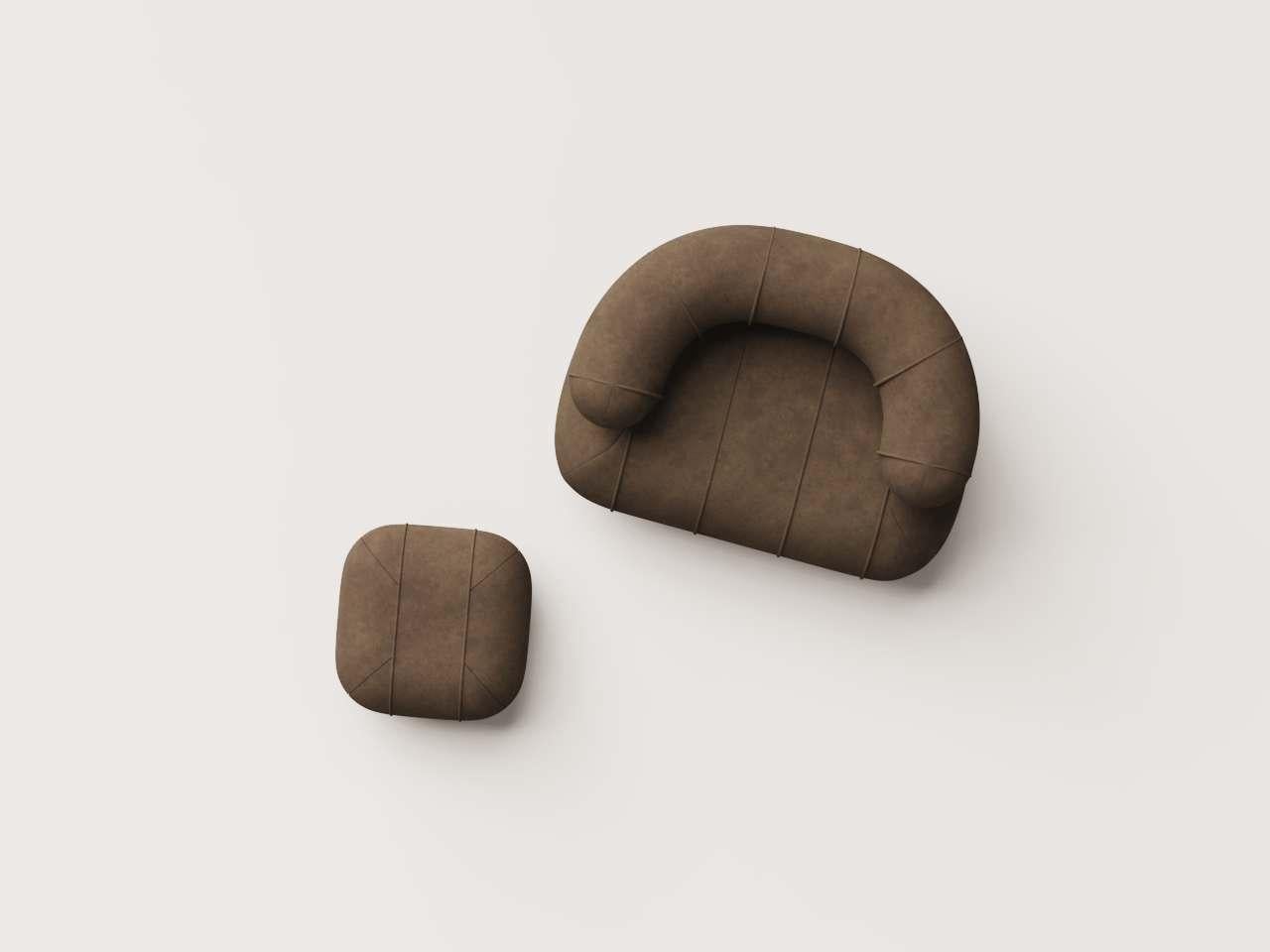 Fait main Collectional Contemporary Slinky Armchair - Taupe Velvet en vente