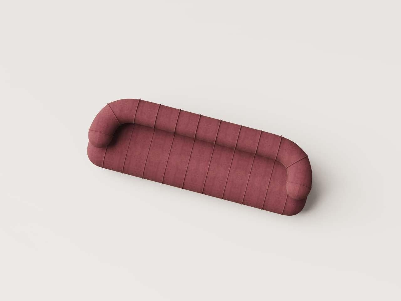 Fatto a mano Slinky lungo contemporaneo da collezione - Velluto bordeaux in vendita