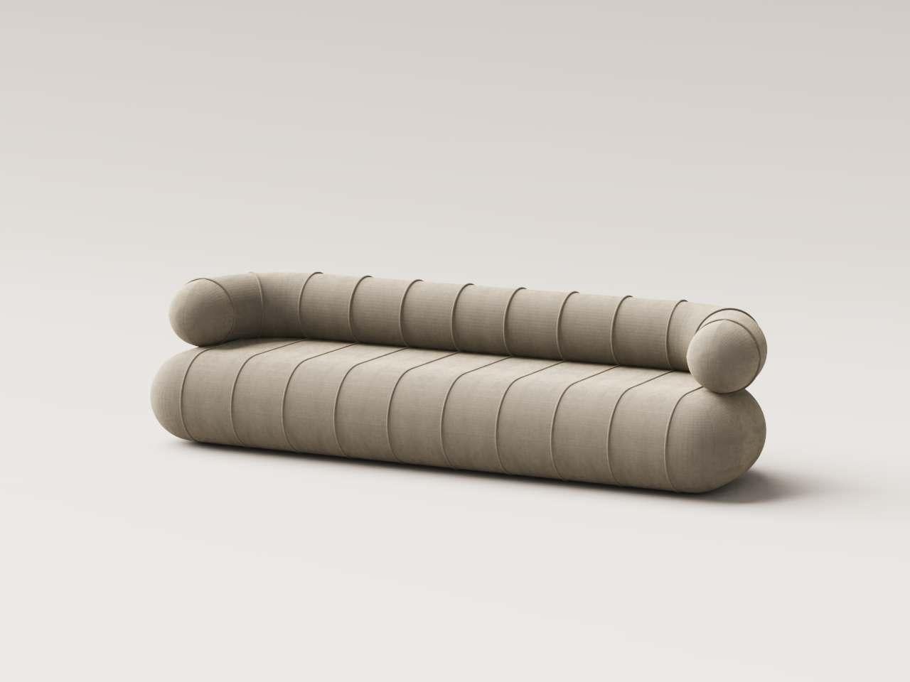 Moderno Slinky lungo da collezione Contemporary - Velluto color ciottolo in vendita