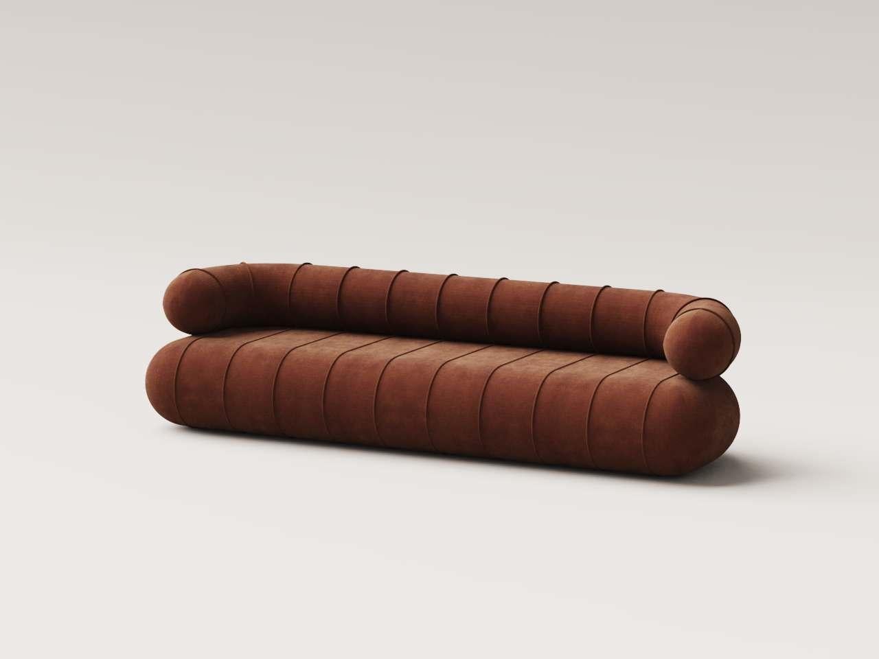 Moderno Slinky lungo da collezione Contemporary - Velluto color ruggine in vendita