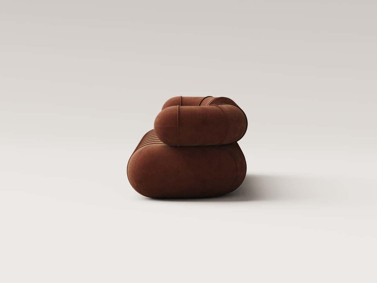 Messicano Slinky lungo da collezione Contemporary - Velluto color ruggine in vendita