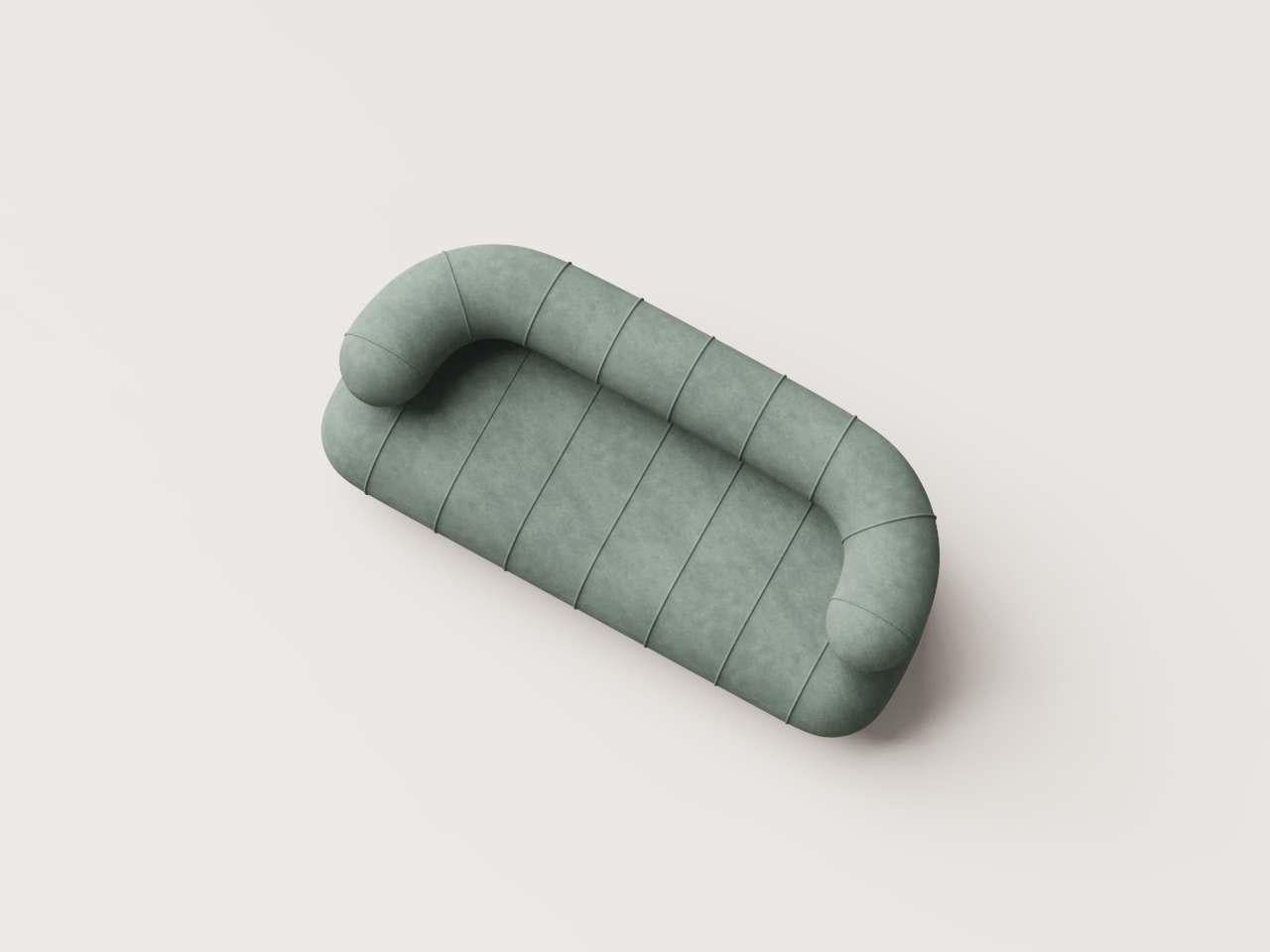 Fait main Collectional Contemporary Slinky Loveseat - Balsam Velvet en vente