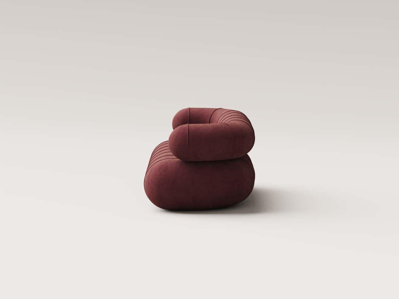 Messicano Poltrona da collezione Contemporary Slinky - Velluto bordeaux in vendita