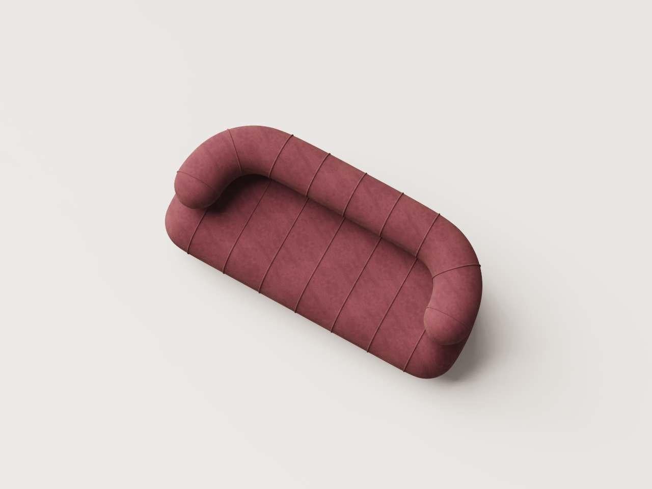 Fatto a mano Poltrona da collezione Contemporary Slinky - Velluto bordeaux in vendita