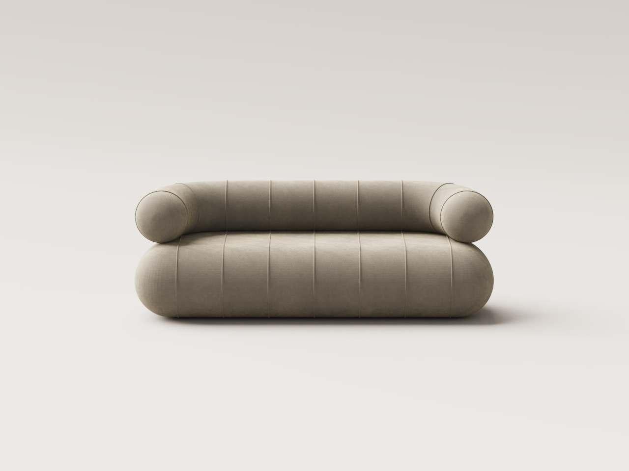 Moderno Lovanie Slinky contemporanee da collezione - Velluto color ciottolo in vendita