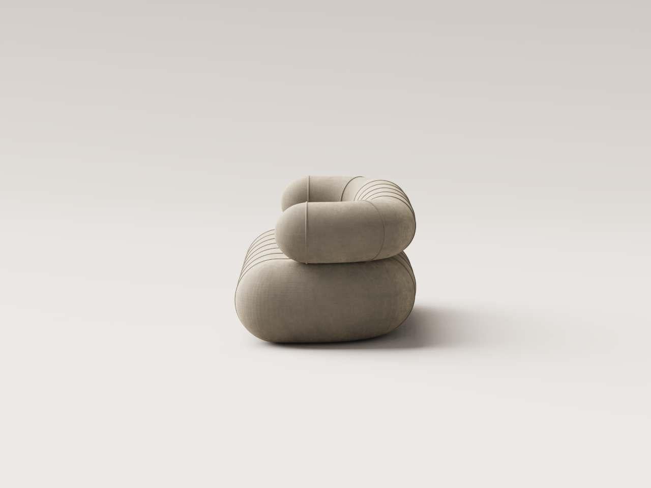 Messicano Lovanie Slinky contemporanee da collezione - Velluto color ciottolo in vendita