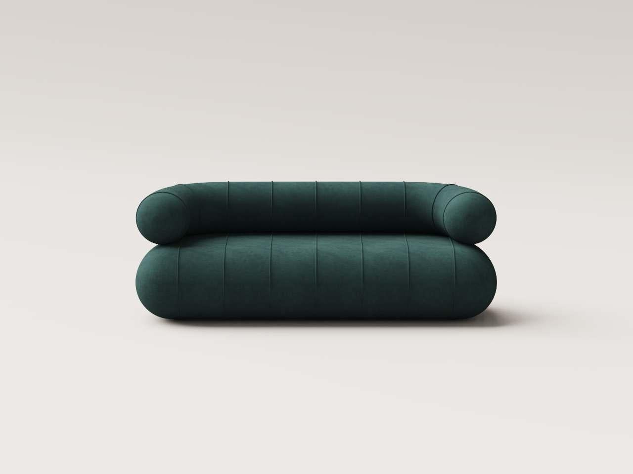 Collectional Contemporary Slinky Loveseat - Petrol Velvet (Moderne) im Angebot