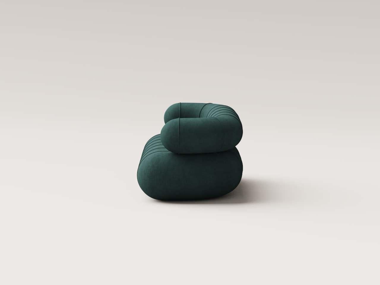 Collectional Contemporary Slinky Loveseat - Petrol Velvet (Mexikanisch) im Angebot