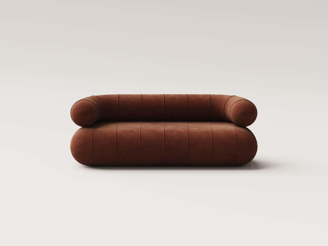 Moderno Lovanie Slinky contemporanee da collezione - Velluto color ruggine in vendita