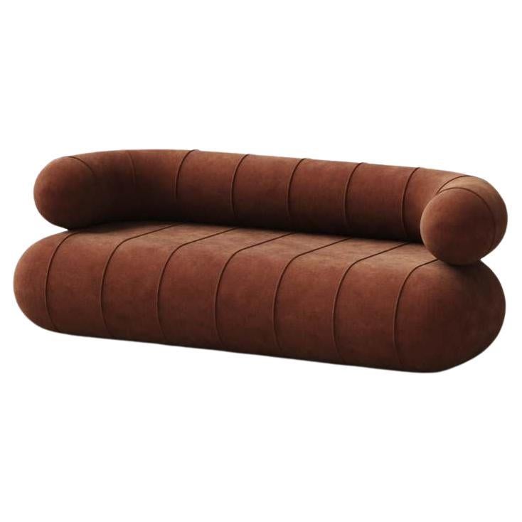 Collectional Contemporary Slinky Loveseat - Rust Velvet