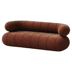 Collectible Contemporary Slinky Loveseat - Rust Velvet