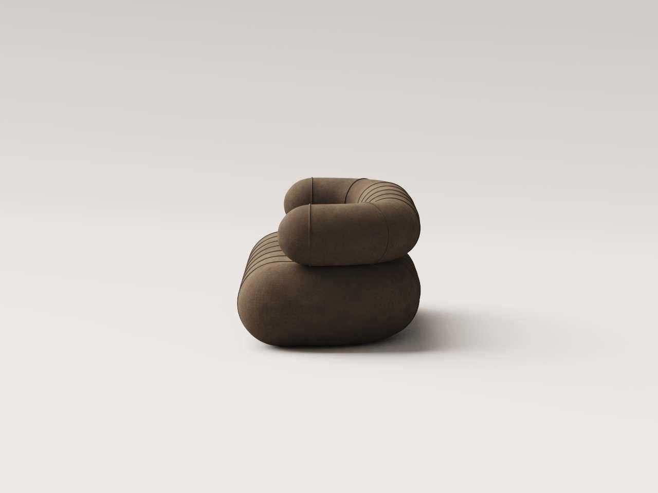 Mexicain Collectional Contemporary Slinky Loveseat - Taupe Velvet en vente