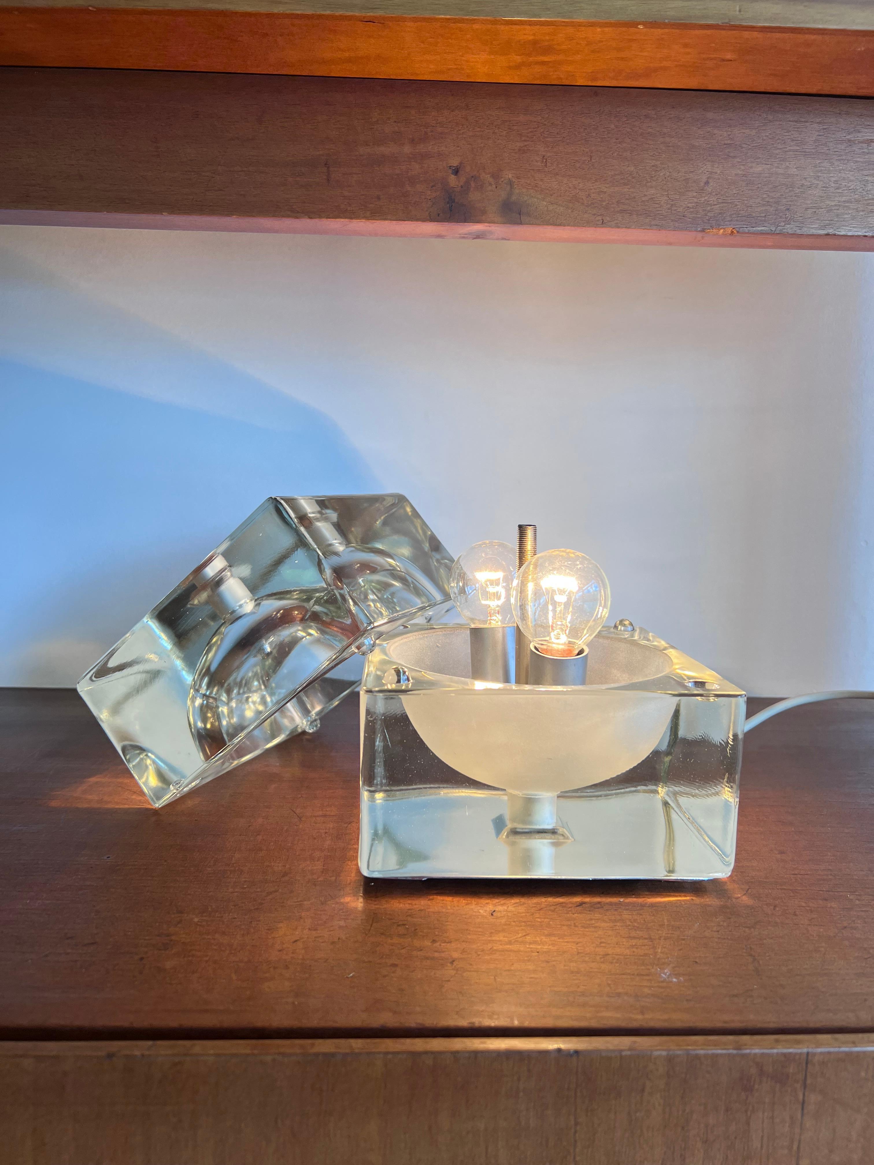 Table Lamp Cubosfera by Alessandro Mendini for Fidenza Vetraria, Glass  For Sale 4