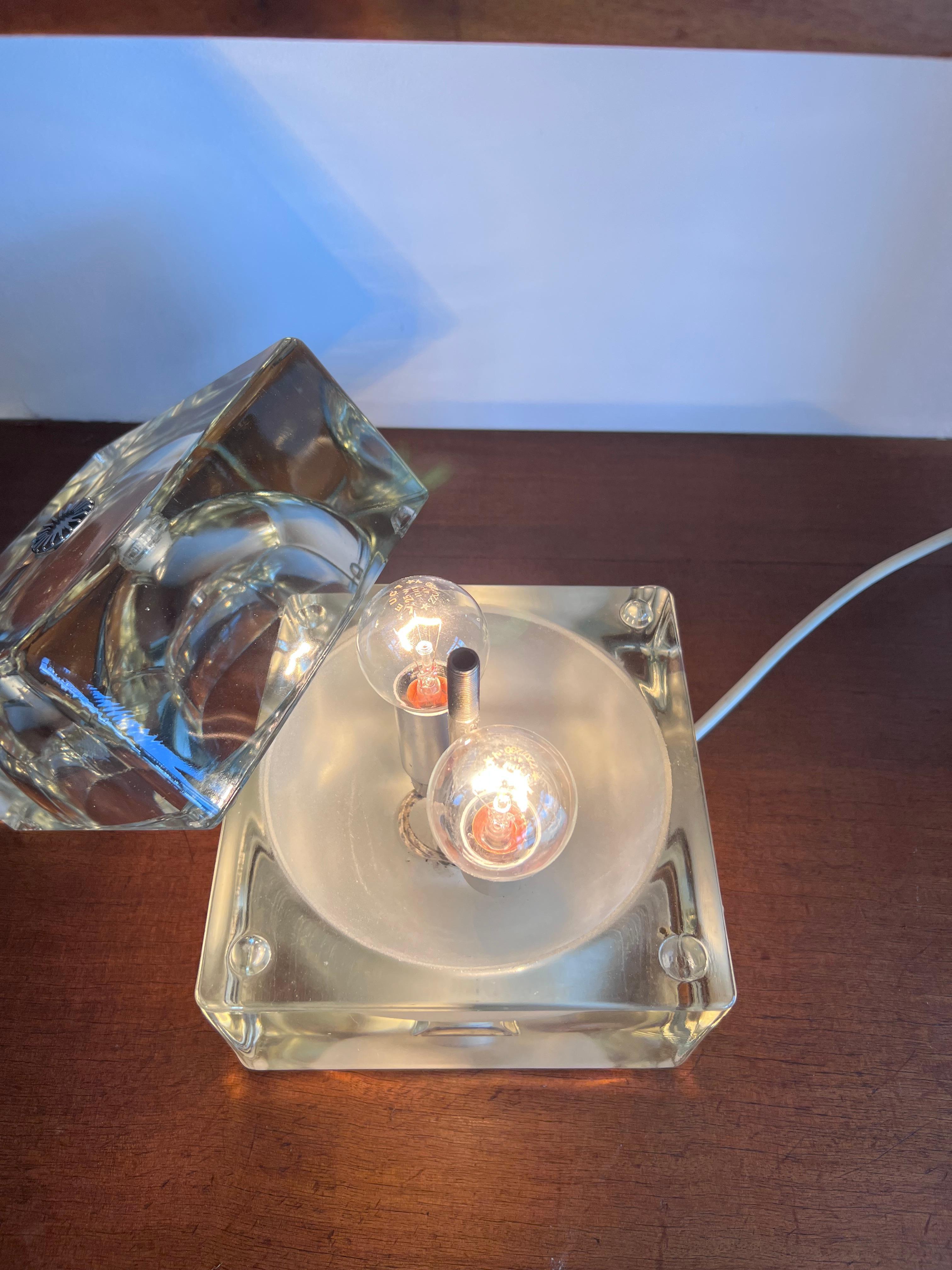 Table Lamp Cubosfera by Alessandro Mendini for Fidenza Vetraria, Glass  For Sale 5