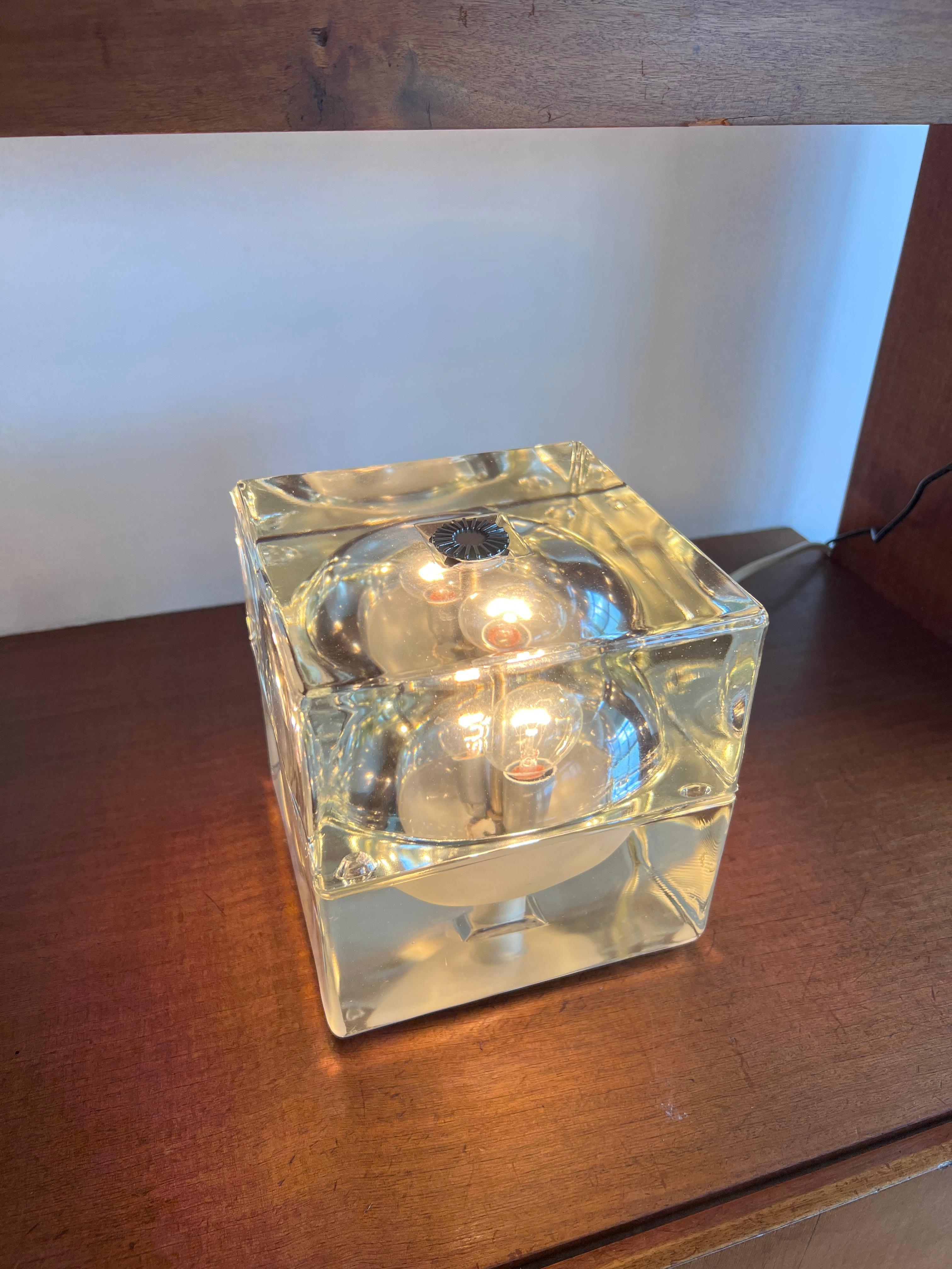 Table Lamp Cubosfera by Alessandro Mendini for Fidenza Vetraria, Glass  For Sale 2