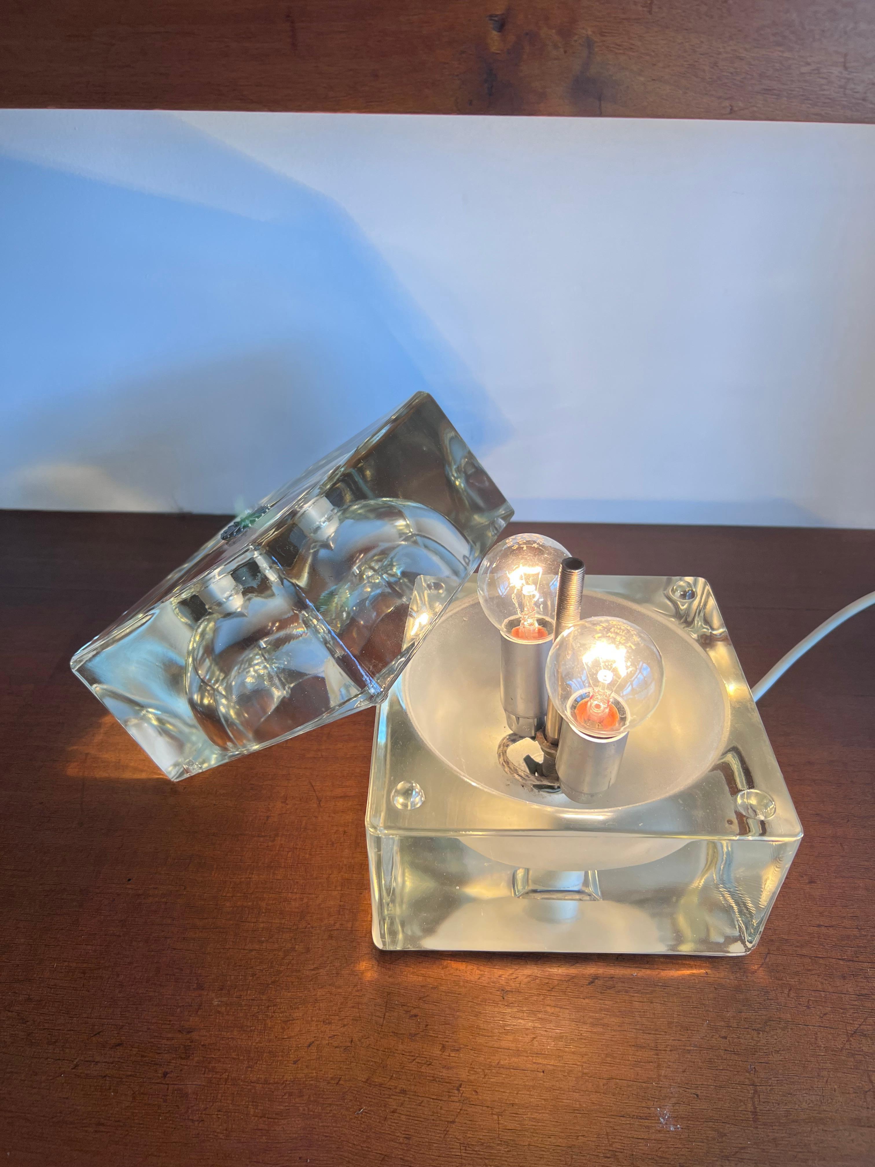 Table Lamp Cubosfera by Alessandro Mendini for Fidenza Vetraria, Glass  For Sale 3
