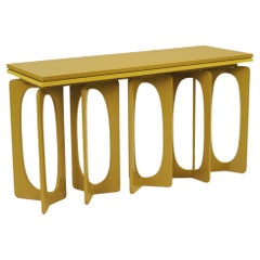 Collectible Design Architectural Console Table Lacquered By Hand