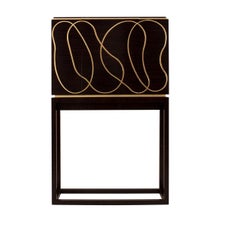Collectible Design Ebony Wood Cabinet with Brass Detailing By José Castro