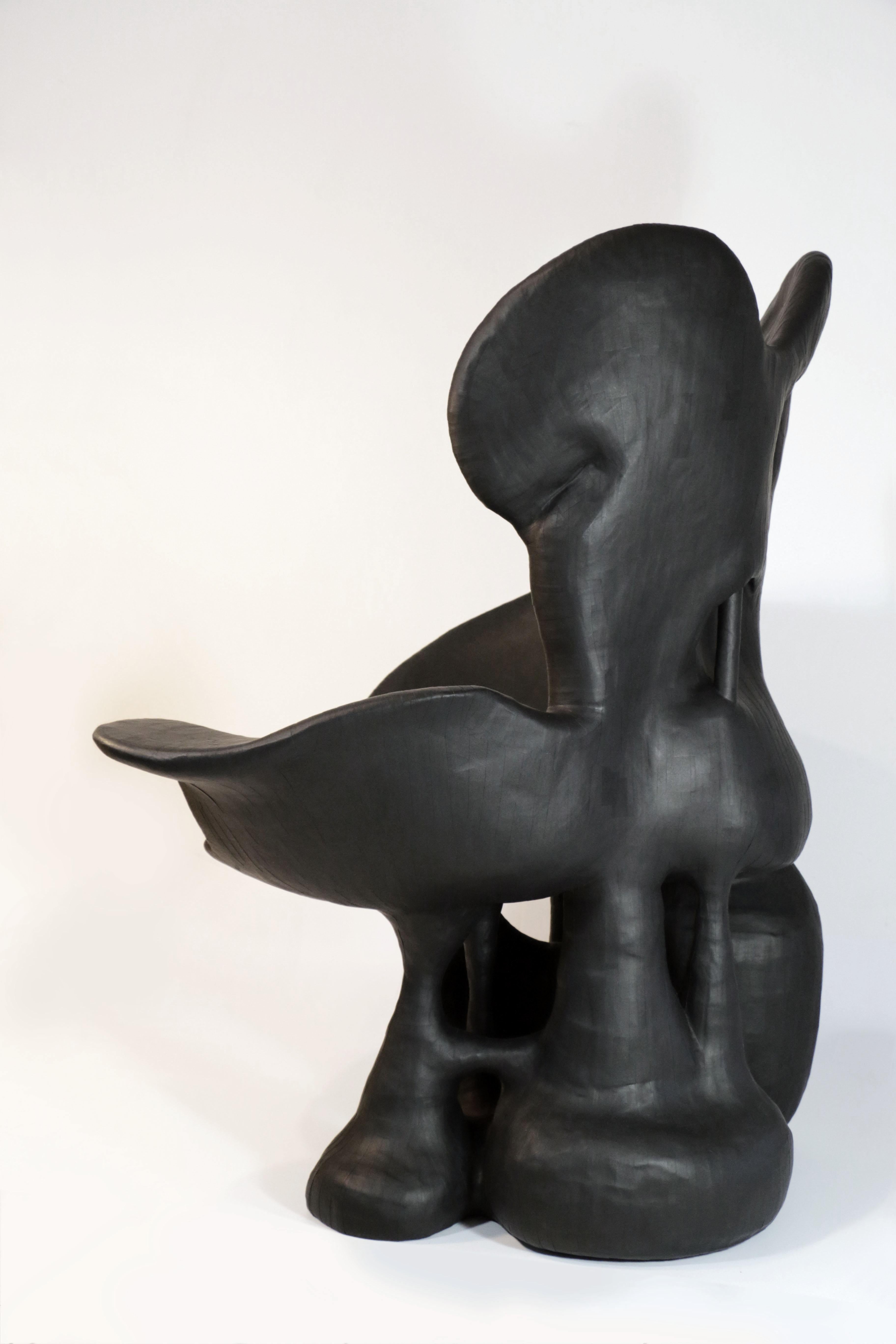 Czech Collectible Design Unique Black Mirror Metamorphosis Chair by Vadim Kibardin For Sale