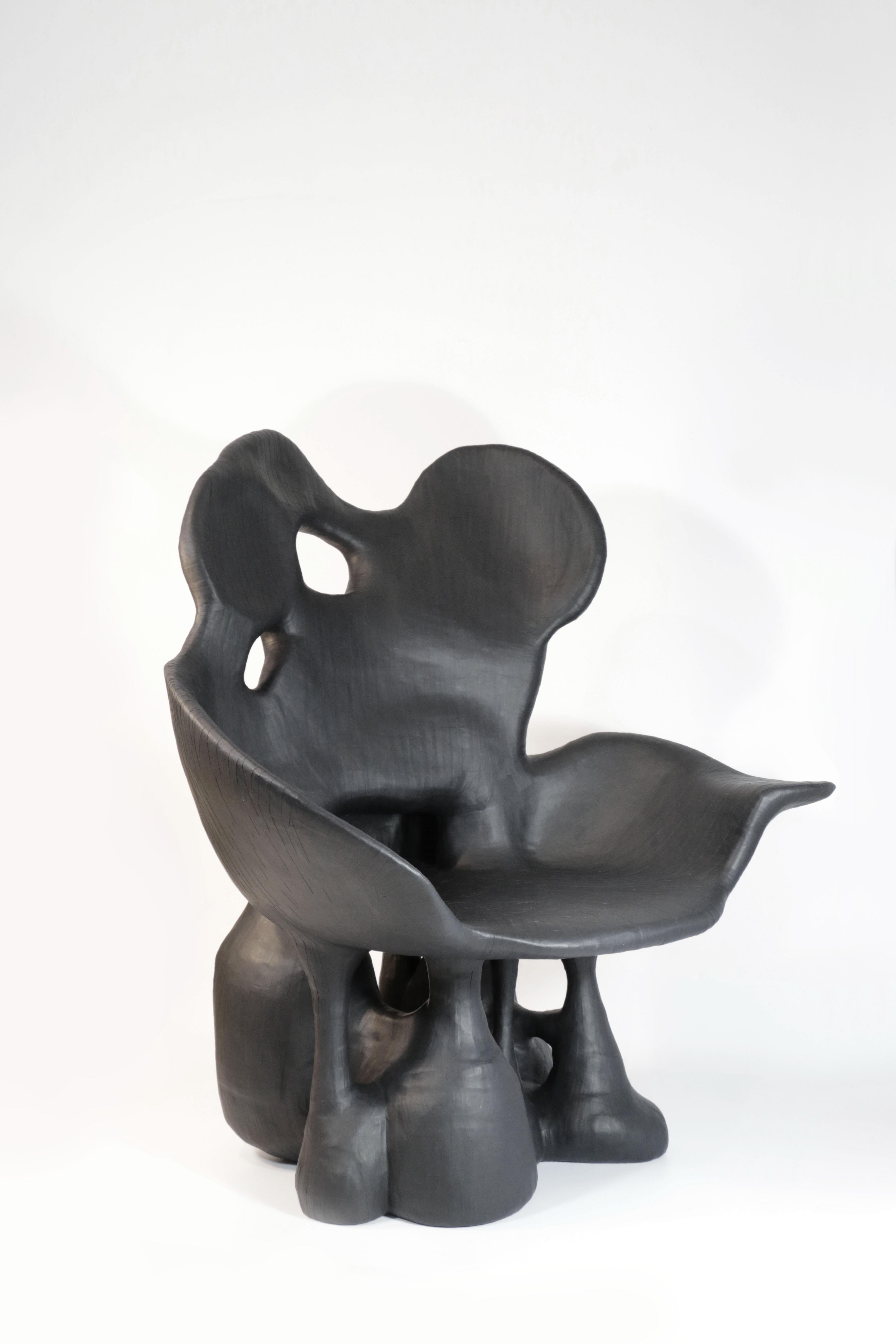 Contemporary Collectible Design Unique Black Mirror Metamorphosis Chair by Vadim Kibardin For Sale