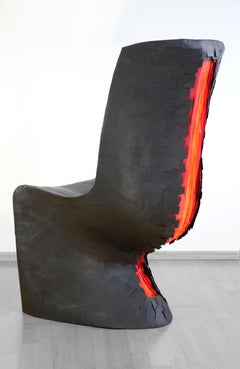 Collectible Design Unique Black Paper Chair Black Lotus by Vadim Kibardin