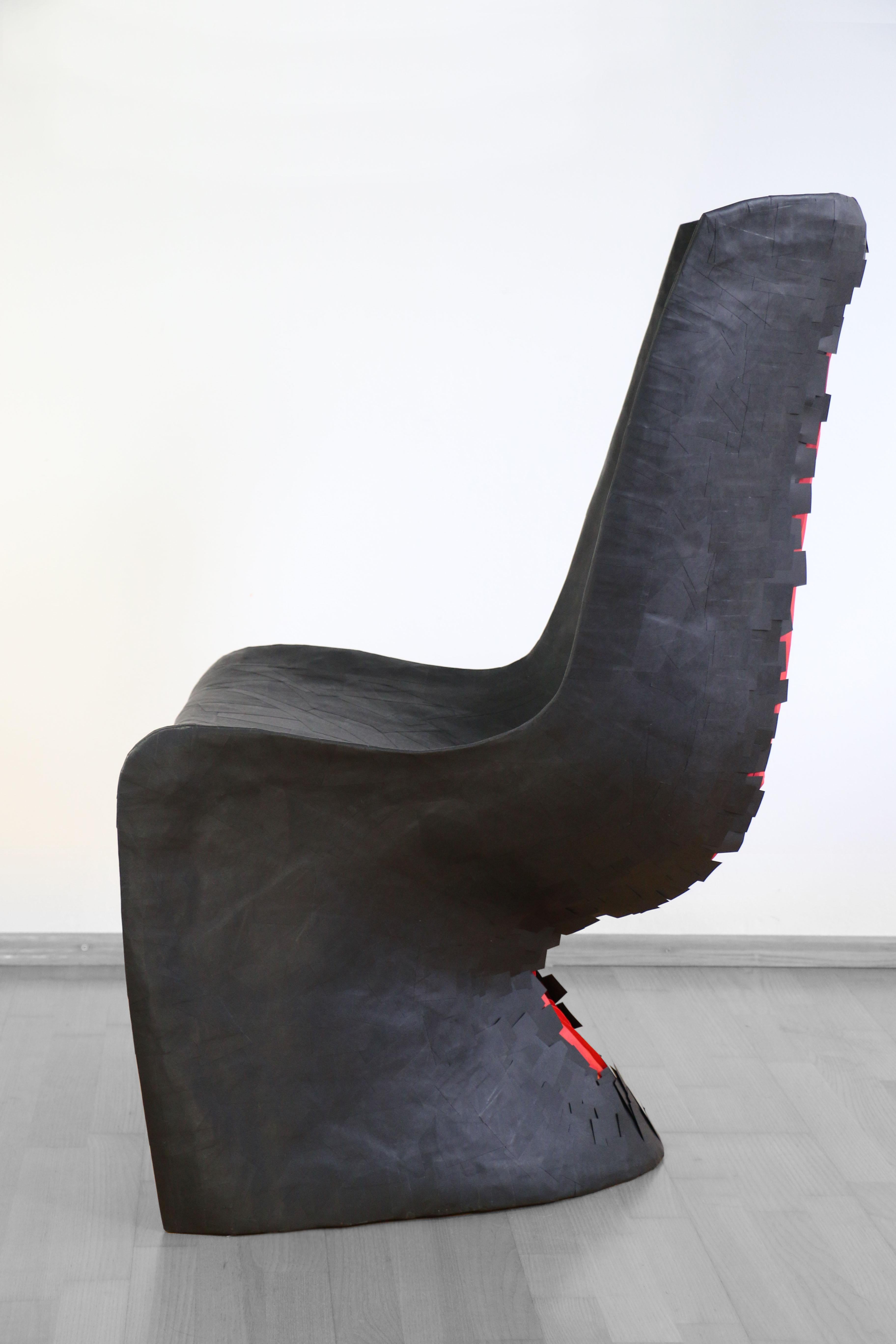 Collectible Design Unique Black Paper Chair Black Lotus by Vadim Kibardin In New Condition For Sale In Amsterdam, NL