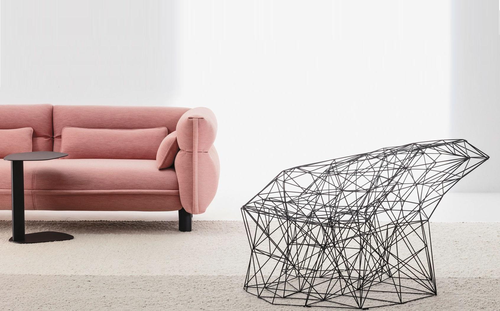 XXIe siècle et contemporain Collectional Fauteuil Design/One en barres d'acier élancées en vente