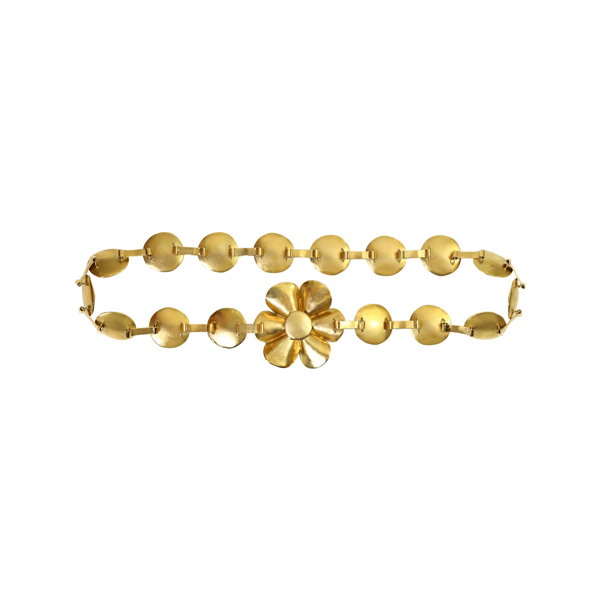 Collar o cinturón de flores y discos dorados Dior de colección Circa años 2000 en venta 11