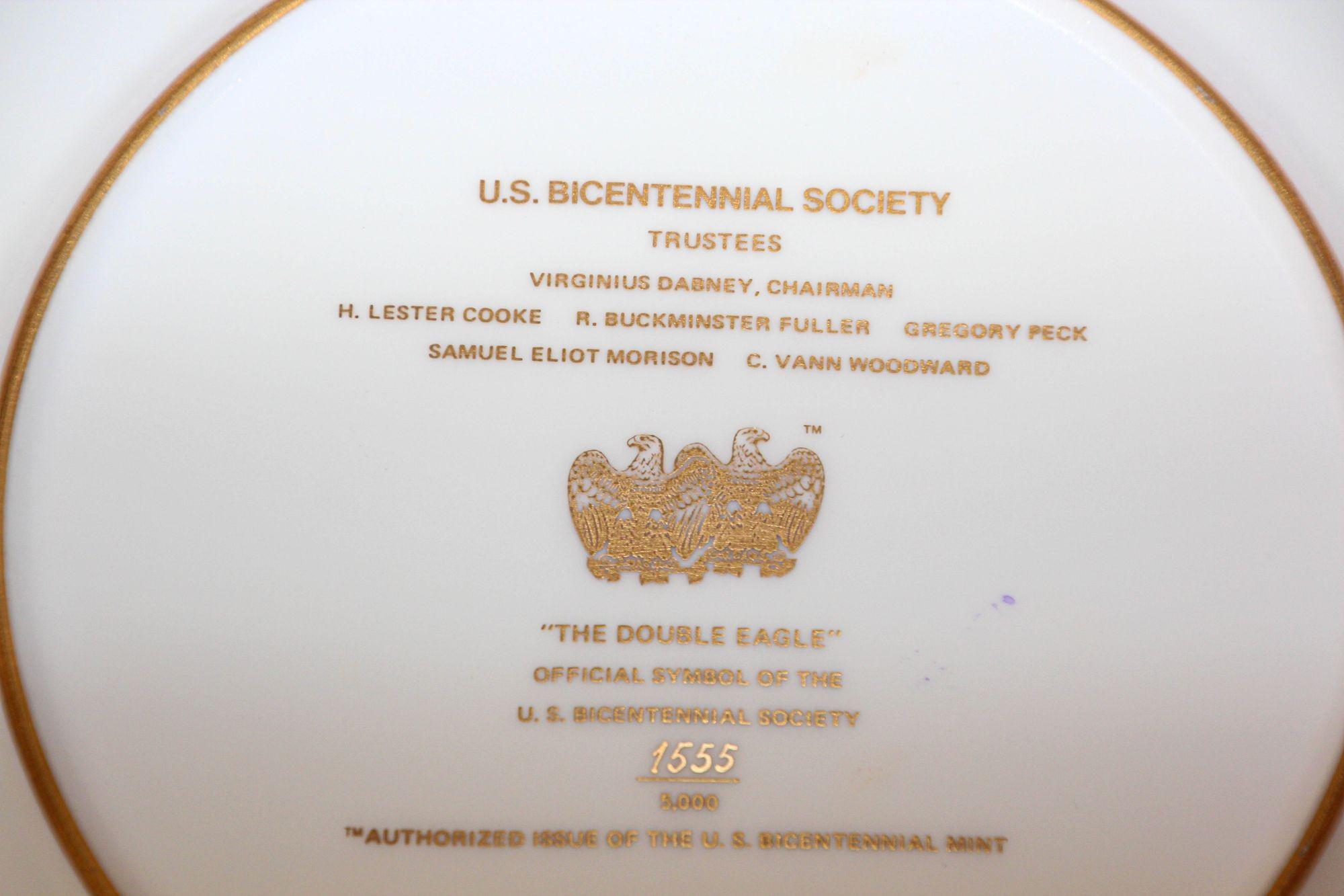 20th Century Collectible Double Eagle Bicentennial Porcelain Plate 1973 Limited Edition For Sale