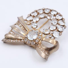 Collectible Eisenberg Round Bow Brooch 1940s