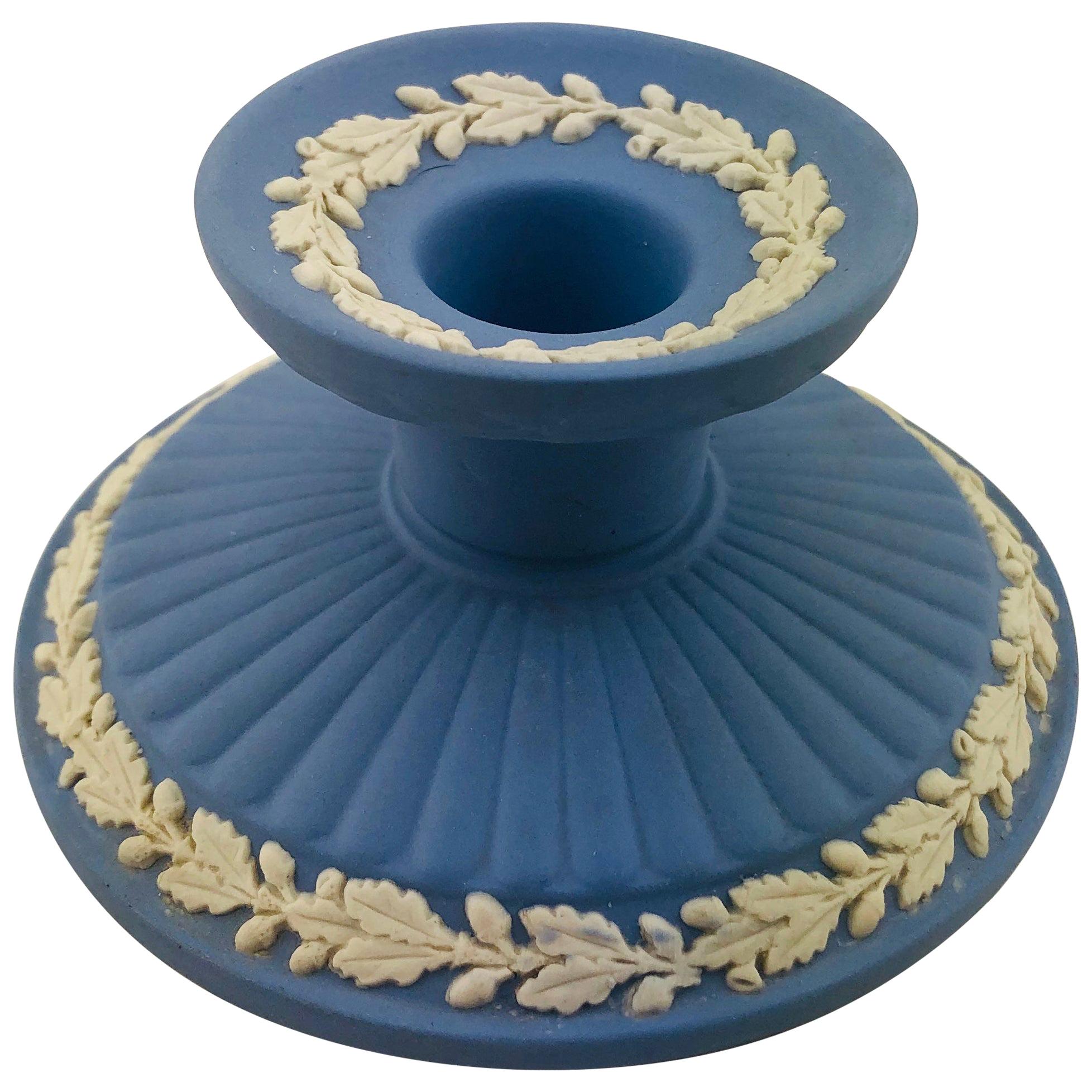 Collectible English Wedgwood Jasperware Pale Blue Candle Stand or Stick For  Sale at 1stDibs
