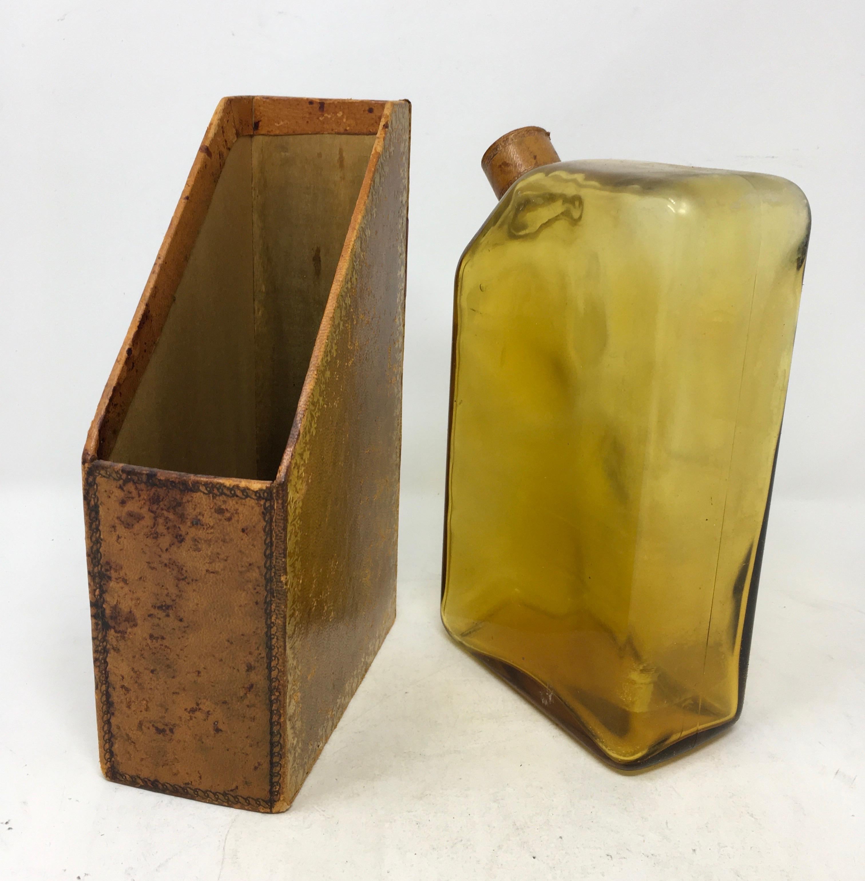 vintage book flask set