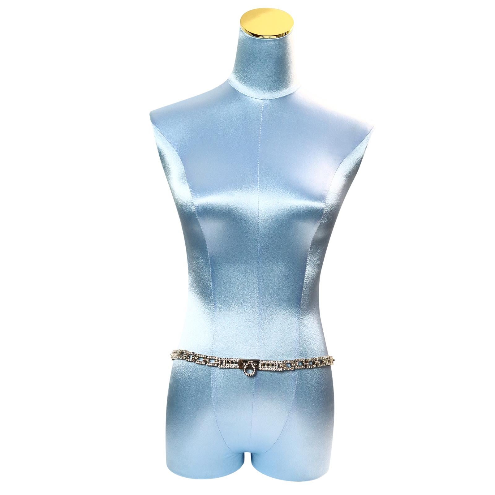 Collectible Ferragamo Diamante Link Belt Circa 2000s For Sale 1