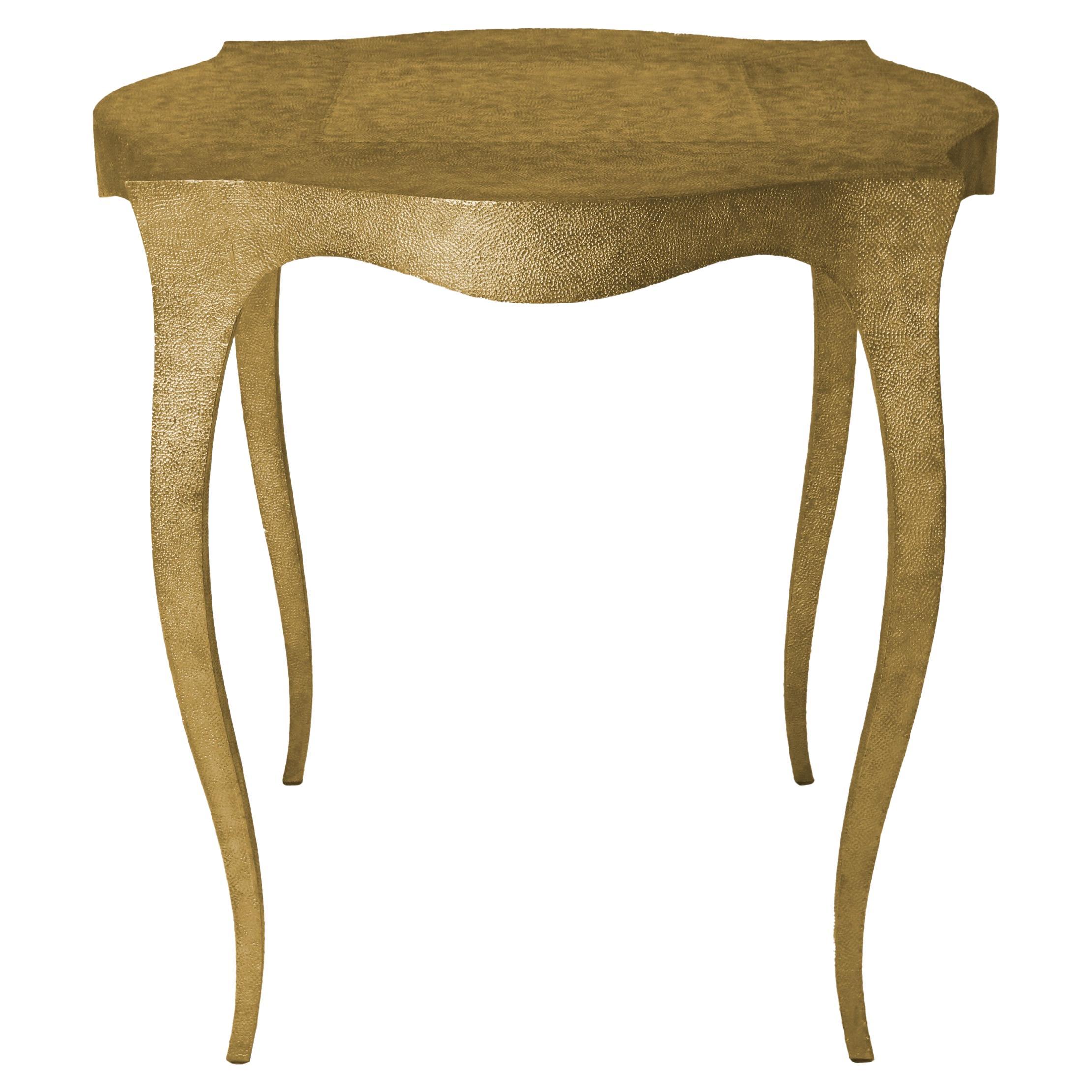 Collectible Fine Hammered Brass Round Table – Cabriole Leg, Paul Mathieu For Sale