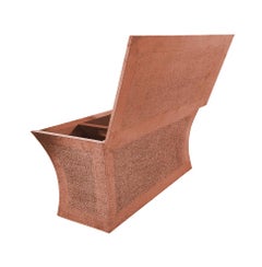 Collectible Fine Hammered Copper Storage Bench – Vaisseau, Paul Mathieu