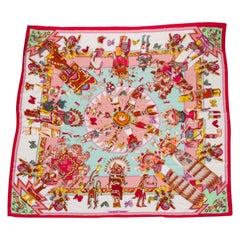 Collectional Hermès Pink Kachinas 55" Cashmere Scarf Shawl, Kermit Oliver