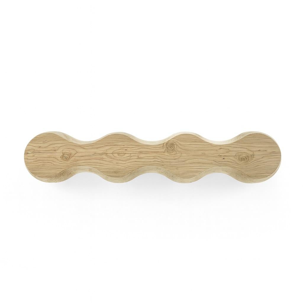 Hand-Carved Collectible Indoor/Outdoor Bench Carved from a Single Block of Solid Cedar Wood For Sale