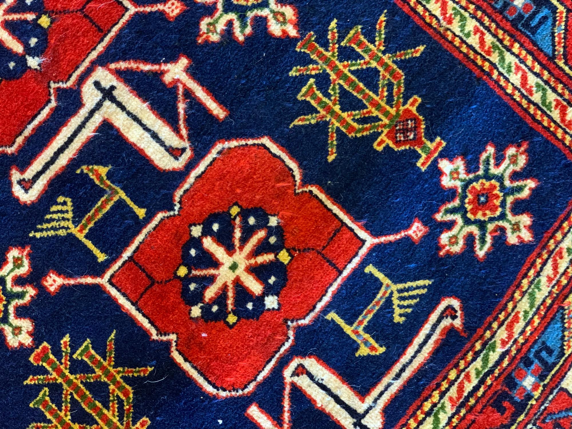 Late 19th Century Collectible KaraKashli Rug Antique Shirvan Rug Handwoven Wool Carpet For Sale