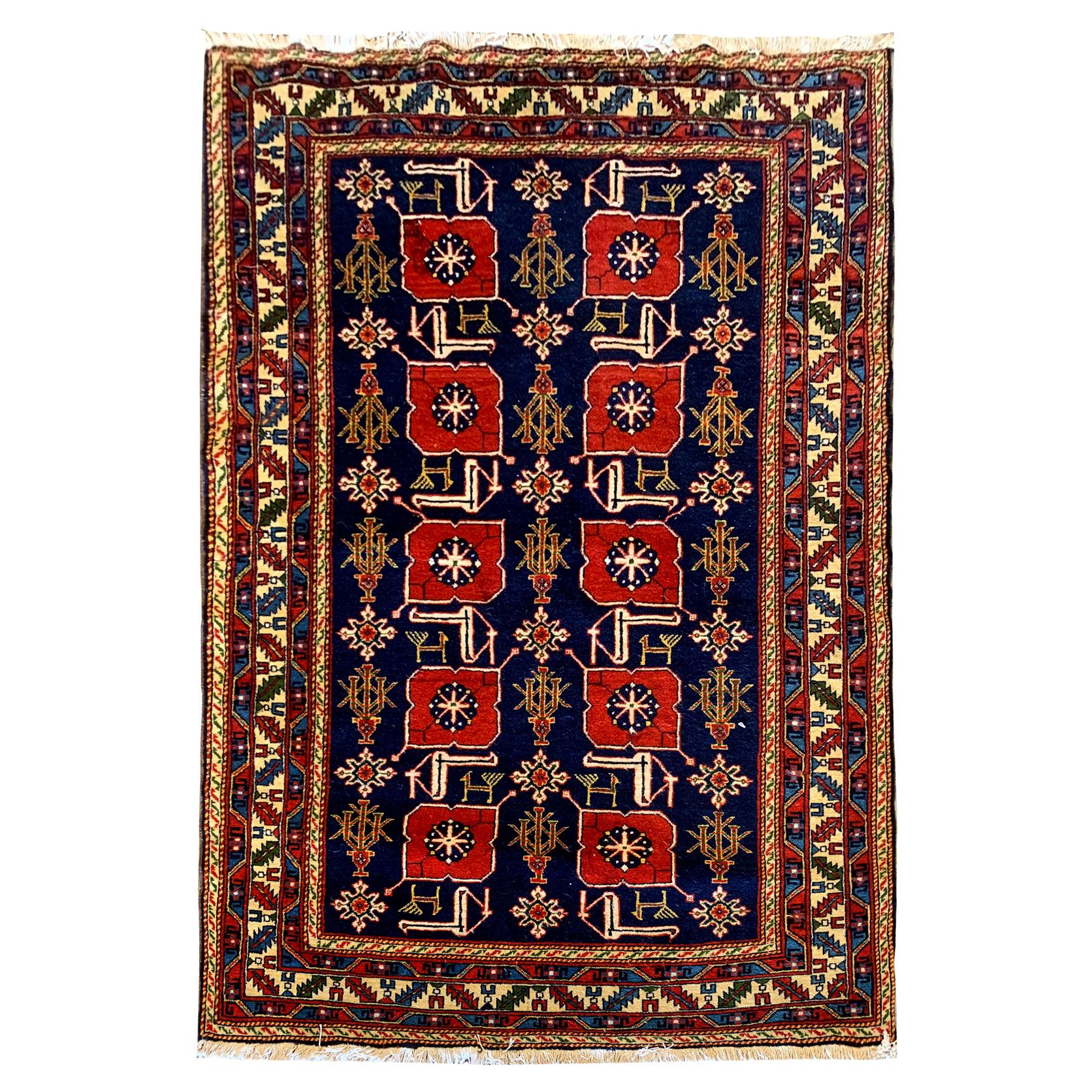 Collectible KaraKashli Rug Antique Shirvan Rug Handwoven Wool Carpet For Sale