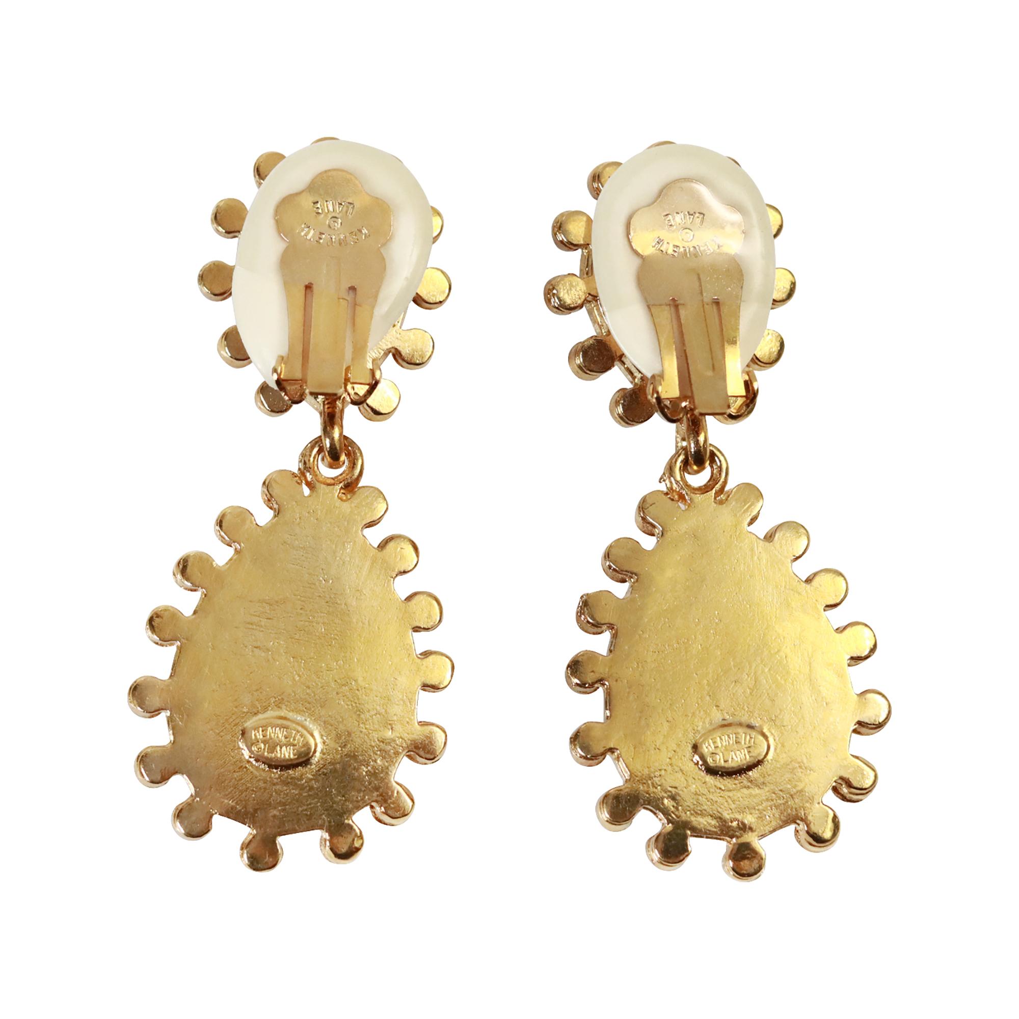 da uomo o donna KJL da collezione in oro con diamante a goccia in resina rossa, circa anni 2000 in vendita