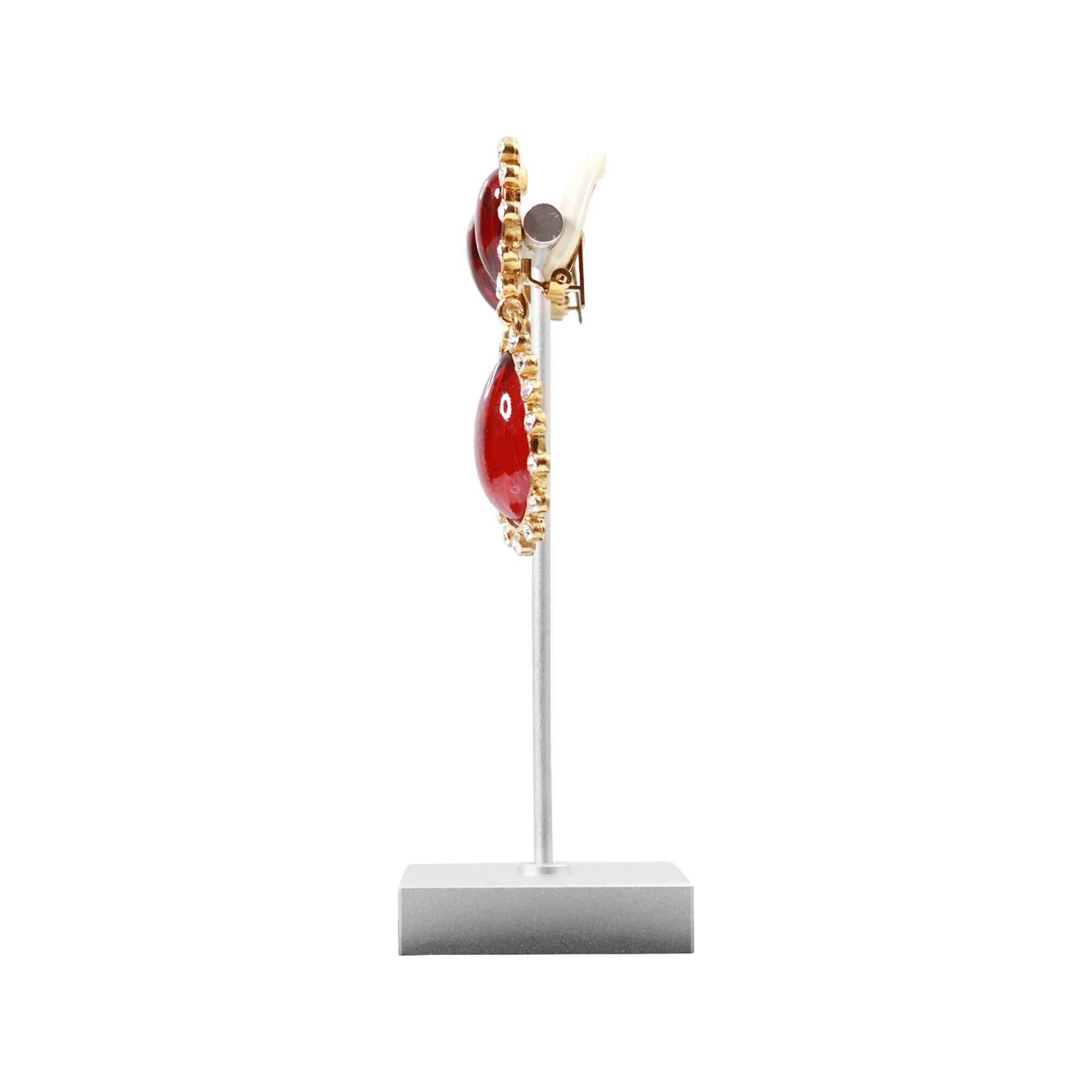 KJL da collezione in oro con diamante a goccia in resina rossa, circa anni 2000 in vendita 2