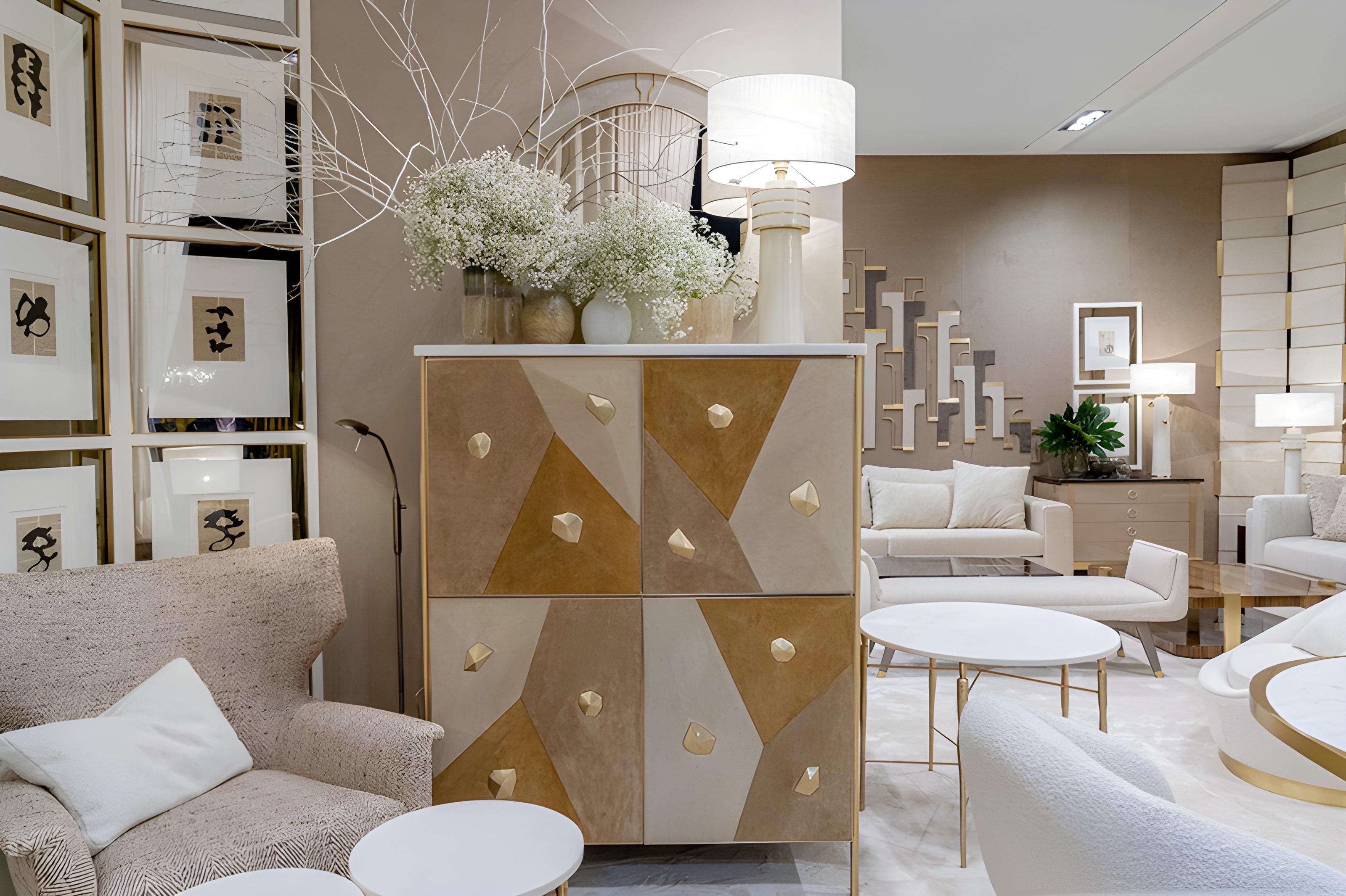 Mobile da collezione in Oak Oak sbiancato con piano in marmo e cornice in ottone In condizioni Nuovo in vendita a NEW YORK, NY