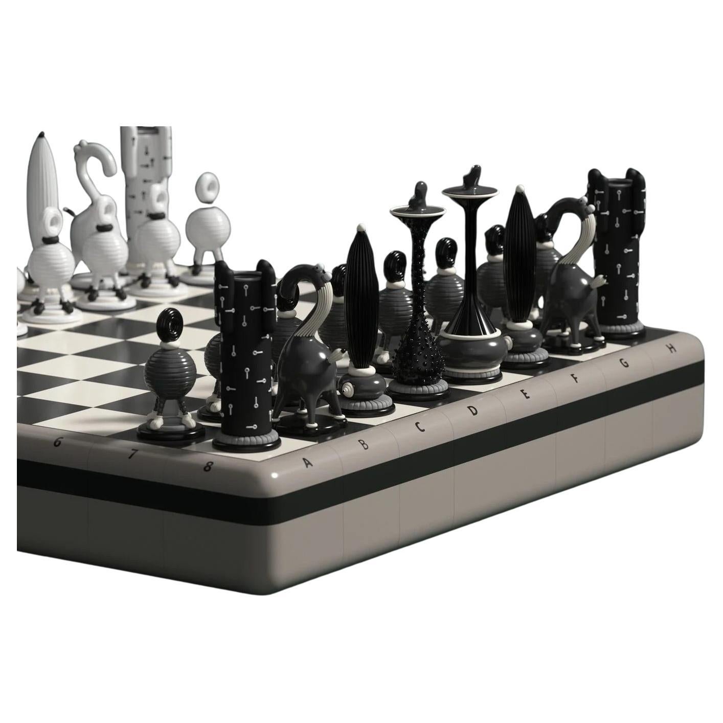 The collection consists of 21 chess sets, each crafted by hand with a combination of techniques. The manufacturing process involves fine-detailed 3D printing from photopolymer plastic, molding, sculpting, polymer casting with manual processing of