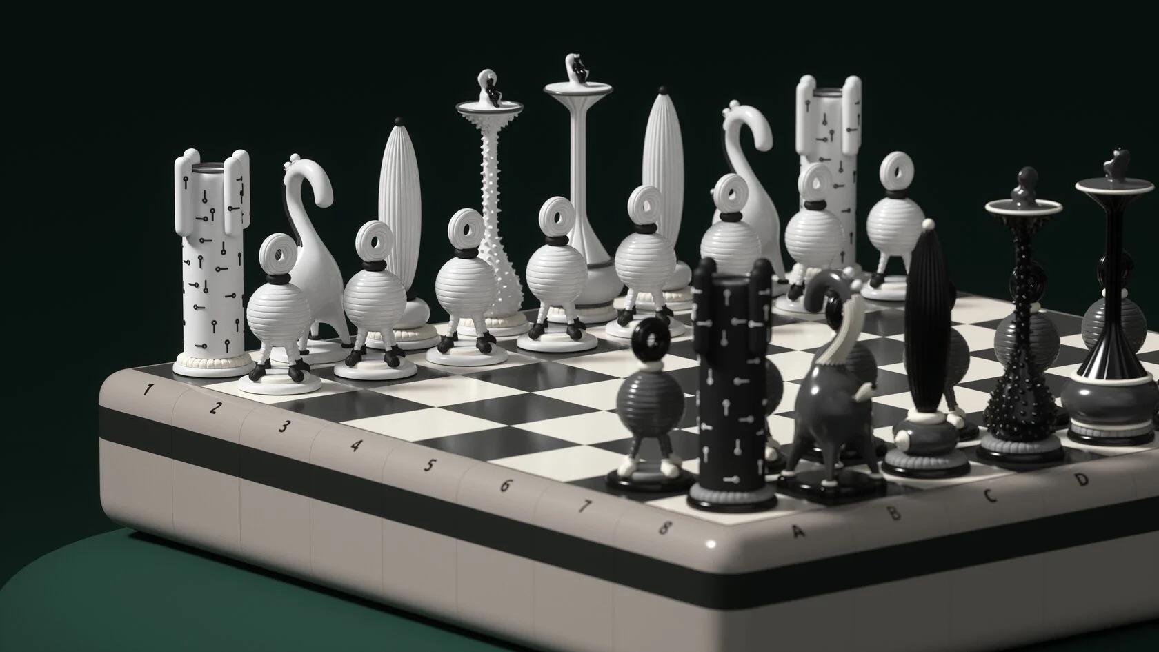 Collectible Limited Edition Chess Set Another Kingdom: Dichotomy by Yoomoota For Sale 2