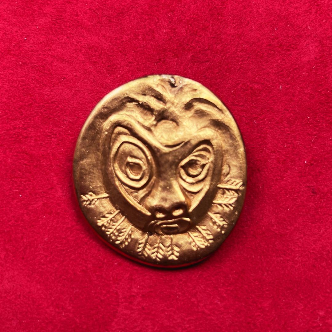 Artist Collectible Line Vautrin Gilt Bronze Brooch, c. 1945 For Sale