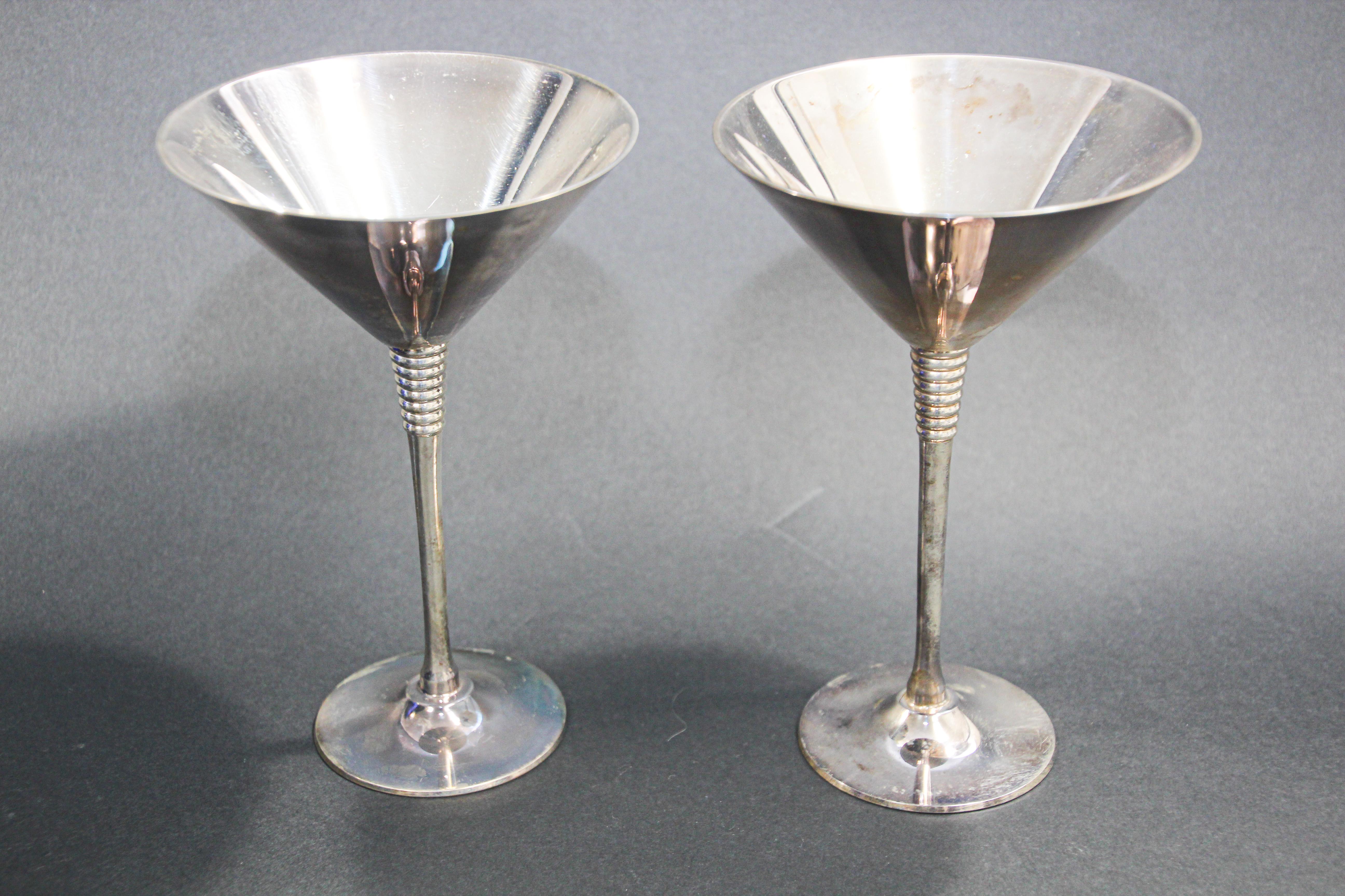 Silver Plate Collectible Martini Glasses from the Flamingo Las Vegas Casino