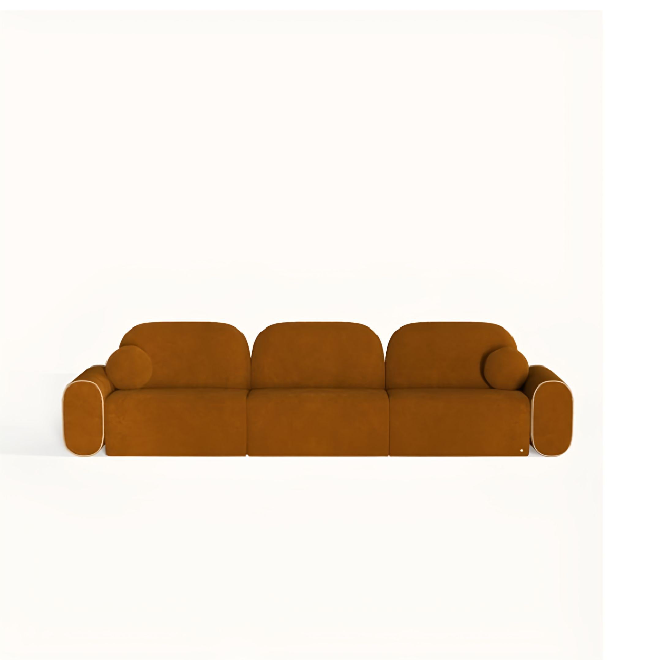 Collectional Modular Sofa aus tiefrotem Samt mit grafischen Paspeln im Zustand „Neu“ im Angebot in NEW YORK, NY