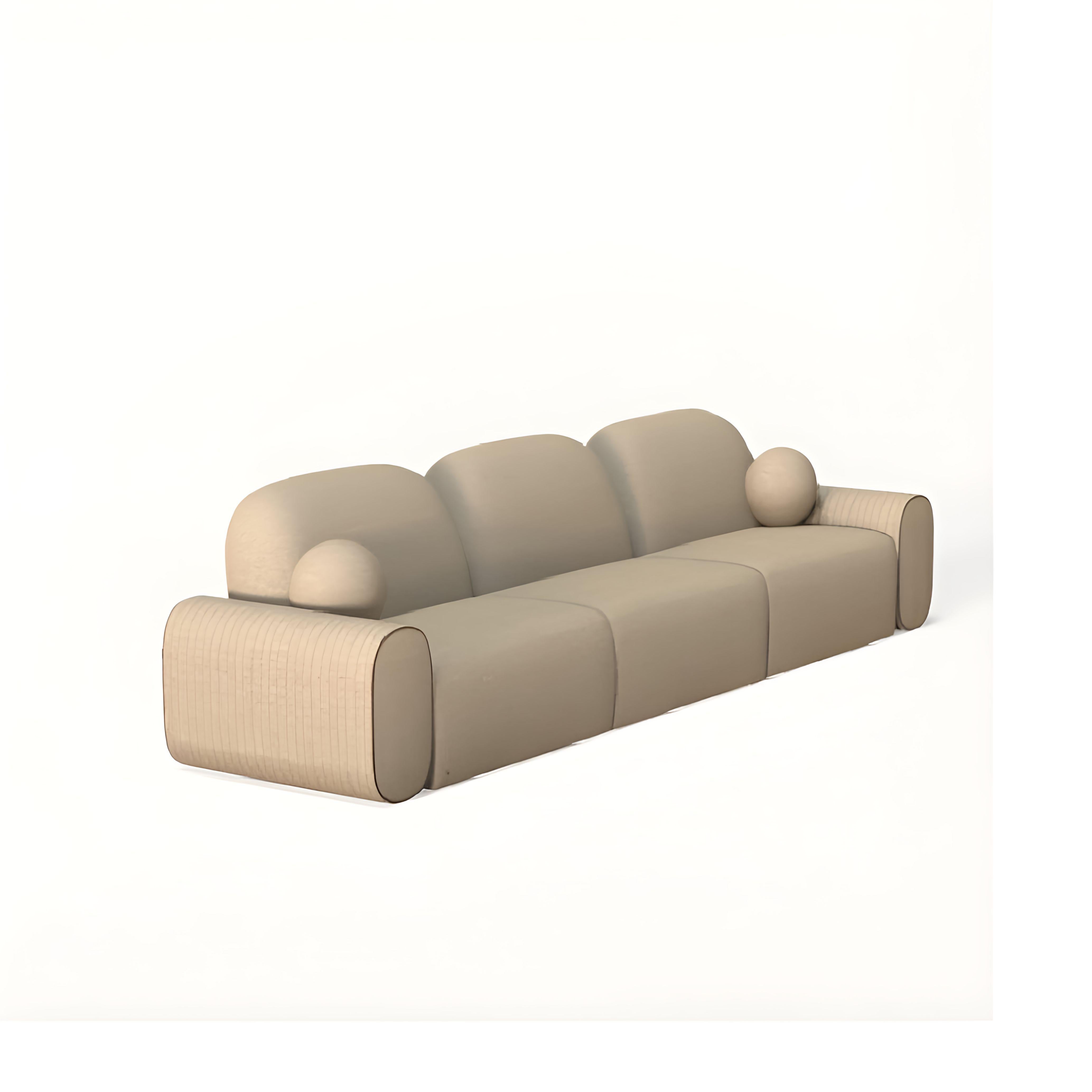 Collectional Modular Sofa aus tiefrotem Samt mit grafischen Paspeln (21. Jahrhundert und zeitgenössisch) im Angebot
