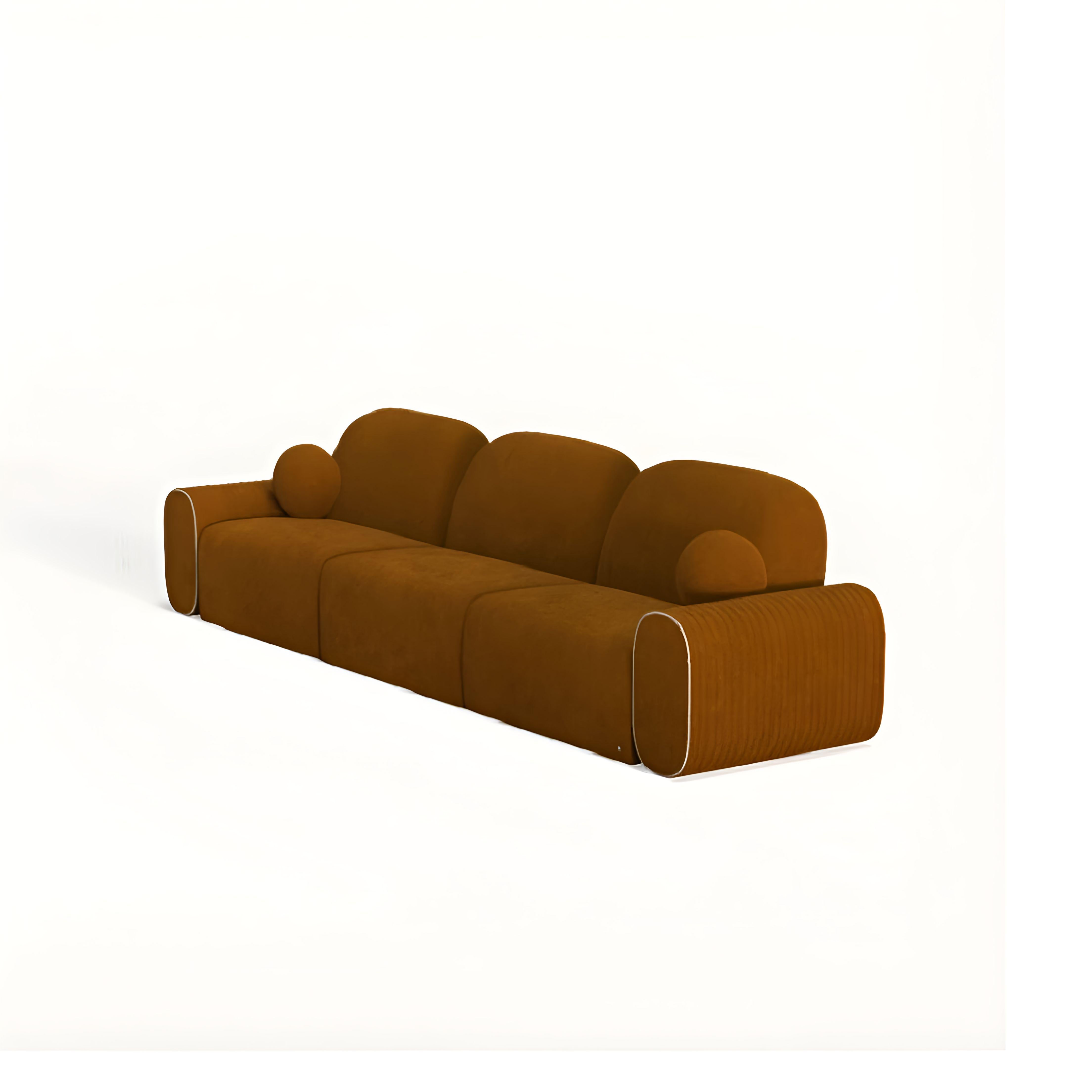 Collectional Modular Sofa aus tiefrotem Samt mit grafischen Paspeln im Angebot 1